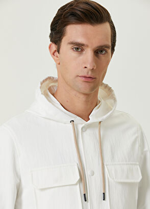 Beymen Club White Hooded Logo Overshirt - 6