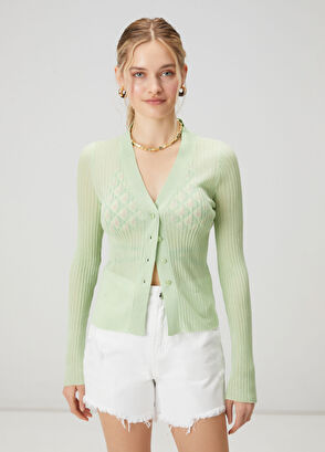 Beymen Club Green Transparent Cardigan - 4