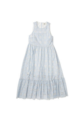 Beymen Club Mavi Nakışlı Kolsuz Midi Elbise - 6