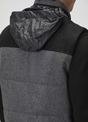 Beymen Club Antrasit Melanj Süet Garnili Yün Yelek - 7