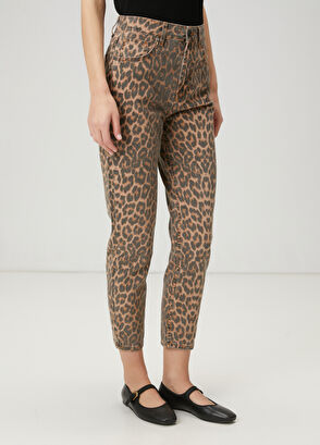 Beymen Club Mom Fit Leopard Print Jeans - 3