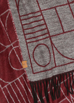 Beymen Club Burgundy Geometric Patterned Women's Scarf - 6