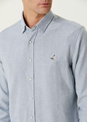 Beymen Club Comfort Fit Koyu Mavi Oxford Gömlek - 6