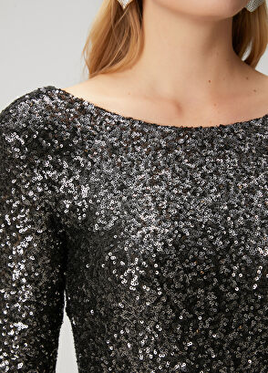 Beymen Club Siyah Payetli Abiye Bluz - 6