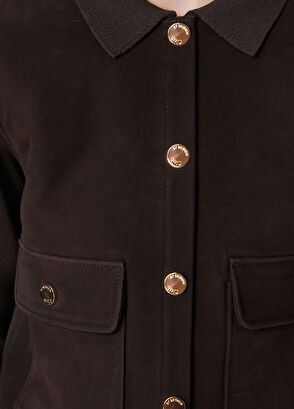 Beymen Club Brown Suede Inserted Knit Jacket - 7