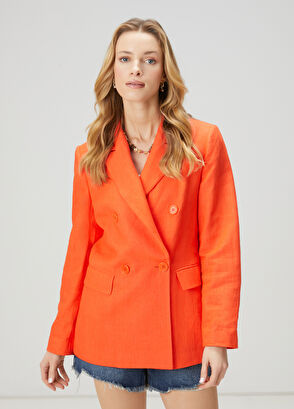 Beymen Club Coral Linen Blazer - 5