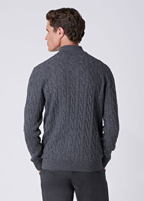 Beymen Club Anthracite Collar Zipper Sweater - 5