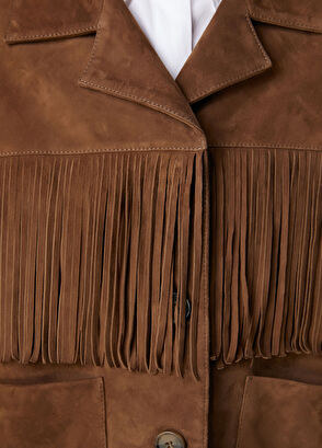 Beymen Club Brown Fringed Leather Jacket - 7