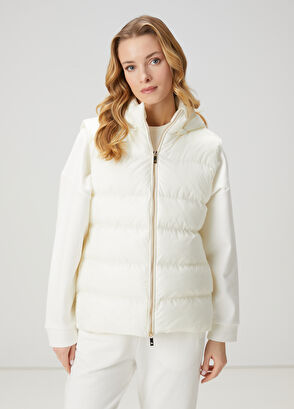 Beymen Club Kırık Beyaz Kapüşonlu Puffer Yelek - 4