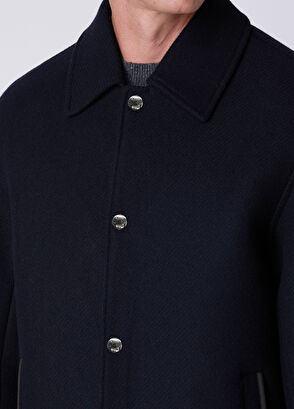 Beymen Club Navy Blue Diagonal Textured Wool Jacket - 7