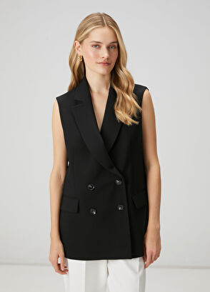 Beymen Club Siyah Kruvaze Yelek - 4