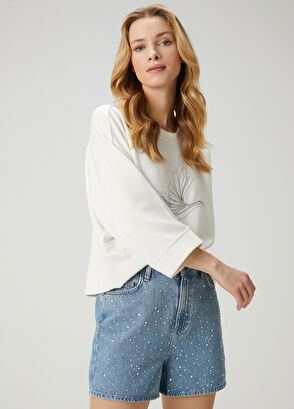 Beymen Club Kırık Beyaz Zincir Logolu Sweatshirt - 4