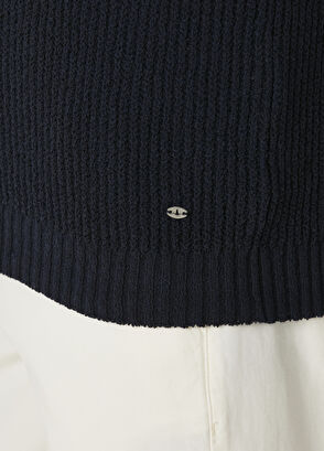 Beymen Club Navy Blue Knit Textured Short Sleeve Sweater - 8
