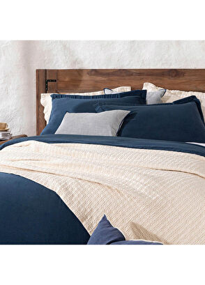 Chakra Sofia Marin Mavi Bambu Pamuk Ekstra Çift Kişilik Nevresim Takımı 230 x 220 cm - 6