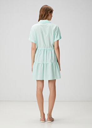 Beymen Club Yeşil Çizgili Mini Elbise - 5