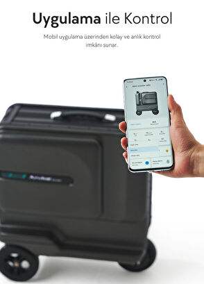 SE3T Siyah Kayıtlı Bagaj Elektrikli Binilebilir Scooter Valiz - Görsel 9