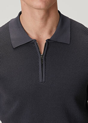 Beymen Club Anthracite Polo Honeycomb Textured Sweater - 7