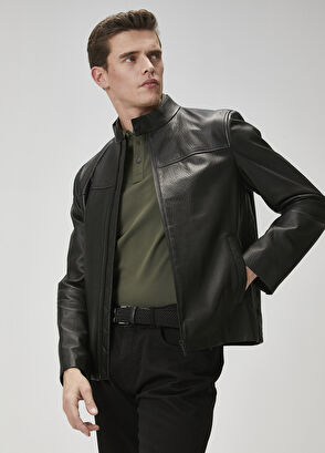 Beymen Club Black Leather Jacket - 5