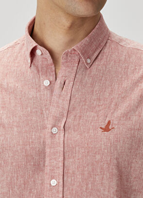 Beymen Club Comfort Fit Kiremit Keten Gömlek - 5