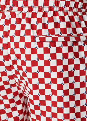 Beymen Club Red White Goose Checkers Patterned Long Swimsuit - 6