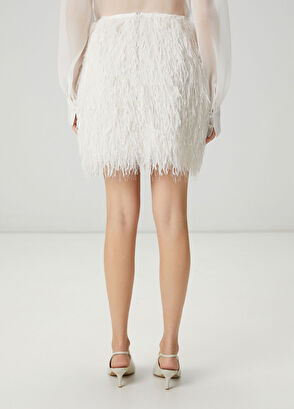 Beymen Club Ekru Saçaklı Abiye Etek - 6