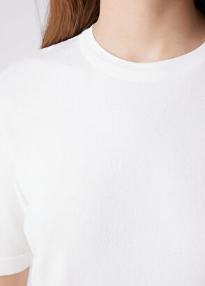 Beymen Club Off-White Short Sleeve Sweater - 6