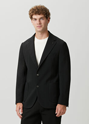 Beymen Club Black Large Diagonal Textured Jacket - 4