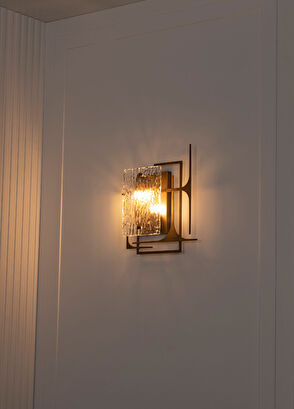 Heka Belize Brown Frosted Tumbled Glass Resin Protected Sconce - 5