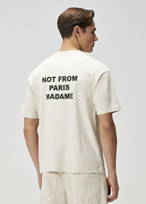 Drôle De Monsieur Bej Logo Baskılı T-shirt - 4