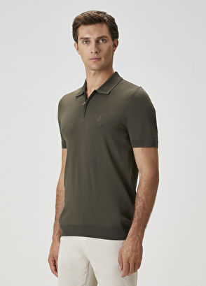 Beymen Club Dark Khaki Short Sleeve Polo Sweater - 4