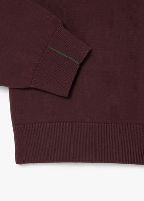 Lacoste Bordo Pamuklu Yarım Fermuarlı Regular Fit Erkek Kazak - 6