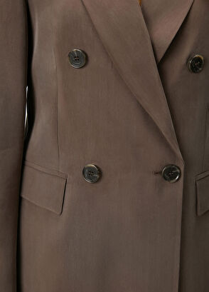 Beymen Club Kahverengi Kruvaze Cupro Blazer - 6