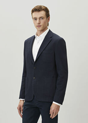 Beymen Club Navy Blue Embossed Jacket - 4