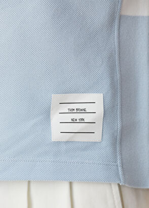 Thom Browne Açık Mavi Polo Yaka Kısa Kollu T-shirt - 6