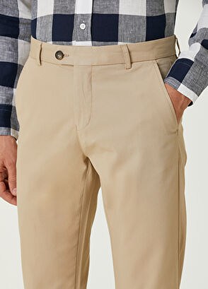 Beymen Club Slim Fit Beige Twill Sport Pants - 4