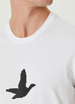 Beymen Club Beyaz Kaz Baskı Detaylı T-shirt - 6