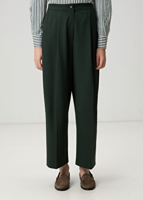 Beymen Club Dark Green Pleated Pants - 3