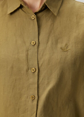 Beymen Club Haki Keten Gömlek - 6