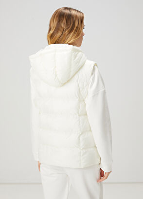 Beymen Club Kırık Beyaz Kapüşonlu Puffer Yelek - 5