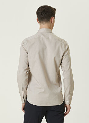 Beymen Club Slim Fit Beige Oxford Shirt - 5