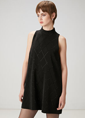 Beymen Club Siyah Taşlı Mini Elbise - 6