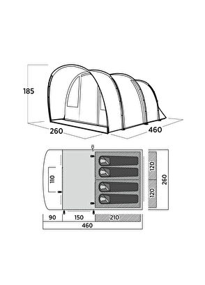 Easy Camp Skarvan 4 Blackroom 12 M² 4 Person High Family Camping Tent - 5