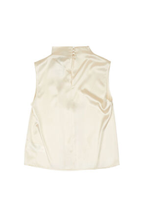 Beymen Club Cream Silk Blouse with Cowl Neck - 6