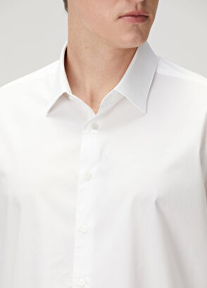 Custom Fit Beyaz Gömlek - Görsel 8