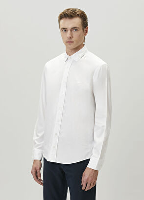 Beymen Club Comfort Fit White Tencel Twill Shirt - 4