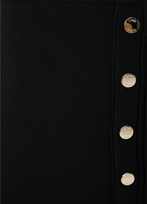 Beymen Club Siyah Pileli Garnili Mini Triko Etek - 8