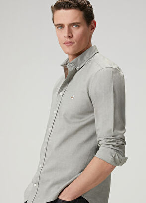 Beymen Club Slim Fit Light Khaki Oxford Shirt - 6