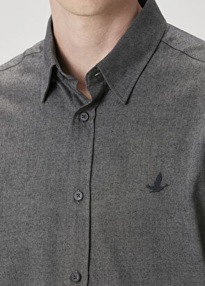 Beymen Club Comfort Fit Antrasit Flanel Dokulu Gömlek - 6