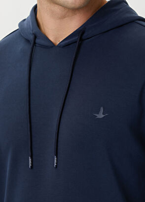 Beymen Club Navy Blue Hooded Modal-Blend Sweatshirt - 5