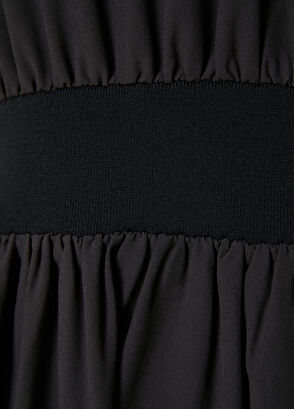 Beymen Club Siyah Triko Garnili Midi Elbise - 5